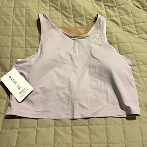 Lavender ATHLETA conscious lace crop D-DD+